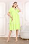 Women's woven summer short sleeve knee-high dress - 3