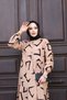 Women's Modest Transitional Belted Viscose Dress with Woven - 8