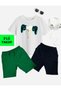 Game Console Printed 2 Shorts Summer Children's Set with 1 T-shirt