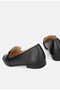 Women's Black Genuine Natural Leather 34-35-41-42 Size Buckle-Strap Ballet Flats - 4
