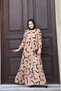 Women's Modest Transitional Belted Viscose Dress with Woven - 5