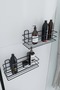 STAINLESS Adhesive 2-piece Set Bathroom Shelf Shower Shampoo Holder Wall Organizer Bathroom Set - 3