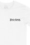 White T-Shirt with Black Lord Of The Rings Return Pocket Logo Design - 2