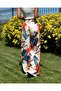 Brush Pattern Elastic Waist Wide-Leg Trousers Viscose Fabric - 2