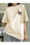 LOVE Printed Cotton Crew Neck Oversize T-shirt - 2