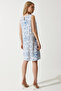 Women's Blue White Patterned Linen Viscose Mini Dress BH00343 - 6