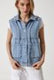 Women's Medium Blue Hooded Wide Pocket Denim Vest RV00189