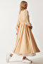 Women's Cream Zipper Seasonal Woven Dress Trench Coat DD01298
