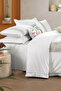Dorena White Double 100% Cotton Satin "300 Tc" Duvet Cover Set - 5