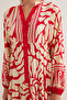 Women's Red Beige Viscose Hijab Dress 2423 - 4