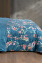 Leticia Blue Double Duvet Cover Set - 100% Cotton Satin, "300 TC" - 6