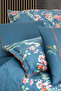 Leticia Blue Double Duvet Cover Set - 100% Cotton Satin, "300 TC" - 7