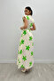 Linen Fabric Button Detailed Dress - Green - 5