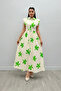 Linen Fabric Button Detailed Dress - Green