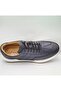 5223 Navy Blue Genuine Leather Eva Sole Slip-On Lace-Up Men's Daily Casual Sneaker Shoes - 6