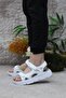 Gena White Comfortable Flexible Original Product Women's Sandals - 3