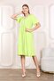 Women's woven summer short sleeve knee-high dress - 2