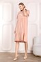 Women's woven summer short sleeve knee-high dress - 4