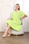 Women's woven summer short sleeve knee-high dress - 7