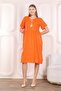 Women's woven summer short sleeve knee-high dress - 7