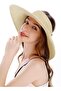 Women's Uv Protection Straw Visor - Wide Brim Hat - 3