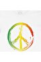 White T-Shirt with Peace Symbol Pocket Logo Design - 2