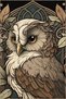 Owl Patterned Modern Decorative Washable Carpet Miravip8245
