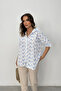 Women's Shirt with Floral Embroidery Patterned - 6