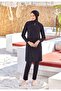 Women's Plus Size Full Hijab Black C3T8N5O4