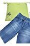 Boy/lacoste Fabric/polo Collar T-shirt/bermuda Regular Slim Suit with Denim Shorts - 4