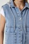 Women's Medium Blue Hooded Wide Pocket Denim Vest RV00189 - 5