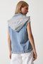Women's Medium Blue Hooded Wide Pocket Denim Vest RV00189 - 7