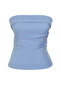 Açık Mavi Straplez Fitted Drapeli Dokuma Bluz TWOSS24BZ00348 - 7
