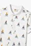 White Patterned Boys' T-Shirt 4SKB10015TK - 3