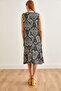 Women's Shawl Black Skirt Segmented Knitted Dress ELB-19002105 - 6