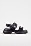 Women's High-Heeled Black Sandals - 3