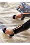 Black Suede Gray Snake Skin Detailed Strap Heel Shoes Sandals - 4