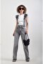 Anthracite Arm Denim Ruffled Blouse - 2