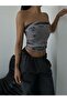 Strapless Waist Belted Denim Crop Jeans - 3