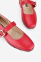 Women's Red Genuine Natural Leather 34-35-41-42 Sizes Strappy Ballet Flats - 5