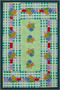 Green Color Heart Patterned Modern Geometric Woven Base Carpet Miravip8125