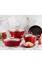 Lines 7 Piece Yeast Pot Set - Red/Gold Lines-152.2.02.069