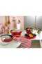 Lines 7 Piece Yeast Pot Set - Red/Gold Lines-152.2.02.069 - 2