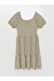 U-neck Floral Print Dress for Girl