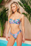 Floral Patterned Gathered Brazilian Bikini Bottom TBESS24BA00120