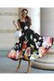 Strappy floral print imported crepe fabric flared dress