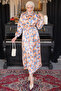 3989 Patterned Hijab Dress Orange - 4