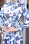 3988 Belt Detailed Patterned Dress Blue - 3