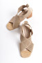 Alaba Women's Thick Heeled Rubber Toe Casual Sandal Shoes - 7