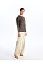 Crew Neck Patterned Long Sleeve Women's T-Shirt - 3